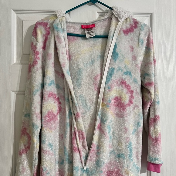 Girls fleece pajamas onesie - Picture 3 of 4